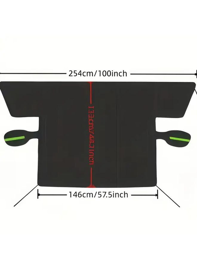 Green Reflective Car Windshield Cover All Season Sun Frost Snow Shield Magnetic SUV Sedan - Image 2